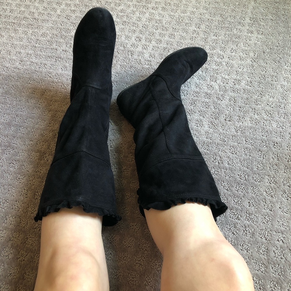 Aldo Black Faux Suede Boots